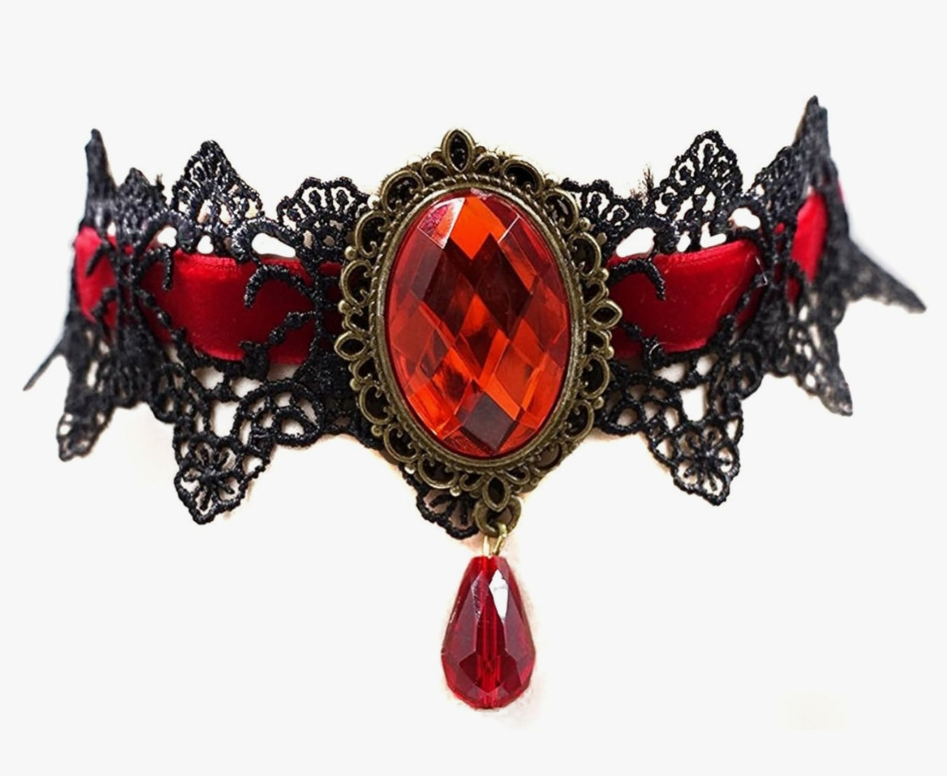 Caprilite Gothic Black Lace Necklace Collar Choker