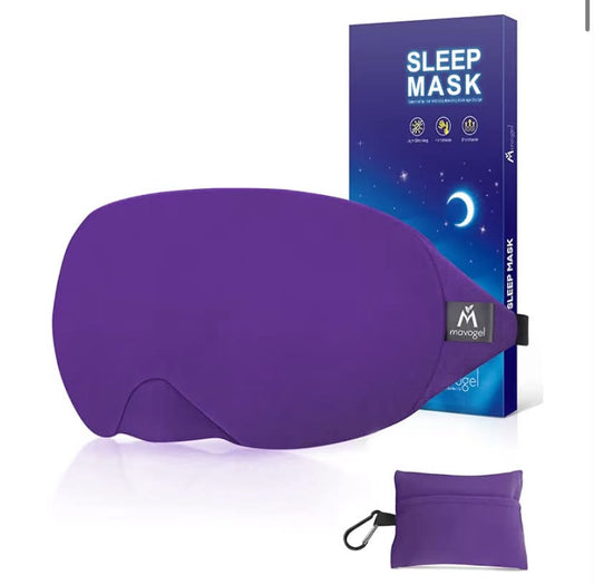 Mavogel Cotton Sleep Eye Mask - Updated Design Light Blocking with Adjustable Nose Bridge, Soft and Comfortable Night Eye Mask for Men Women, Eye Blinder for Shift Work, Includes Travel Pouch, Black