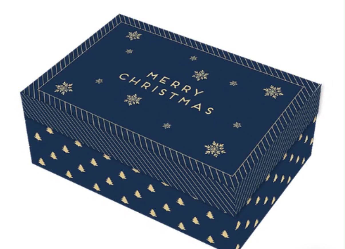 Christmas Rectangle Gift Boxes 12cm x 9cm Assorted Festive Designs x3 random