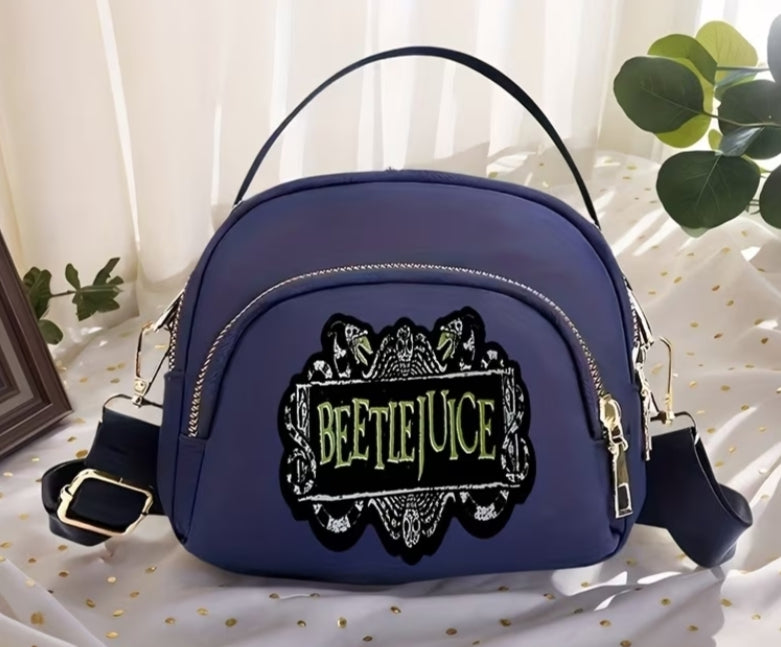 1 pc Beetlejuice Crossbody Bag, Shoulder Bag, Phone Bag, Coin Purse - Zipper Closure + Cute Cartoon Print,