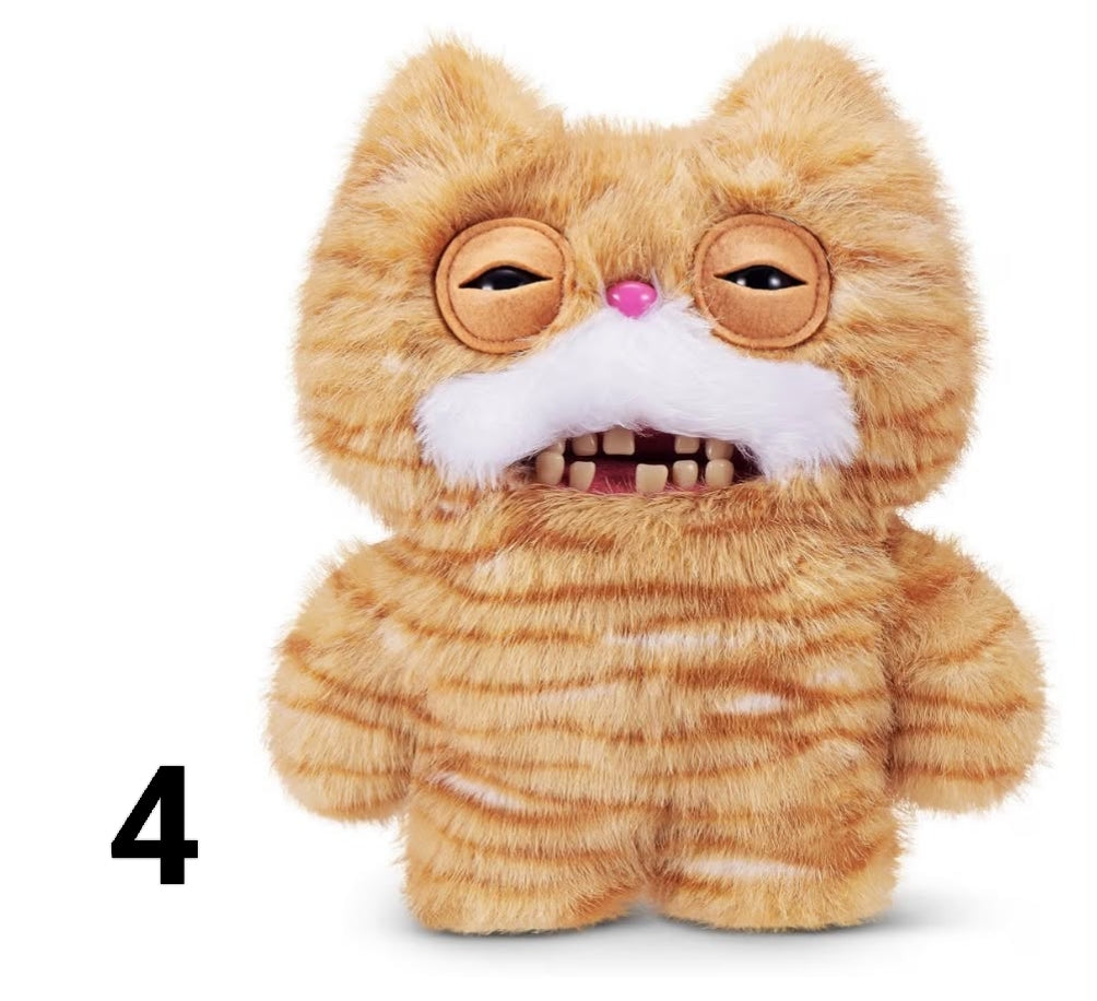 Fuggler Alley Cats 9-Inch Plush Toy (Wide Eyed Cat) by ZURU – Funny Ugly Monster Stuffed Animal with Human-Like Teeth,