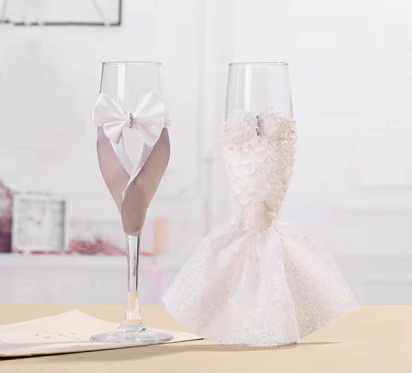 Box of Wedding Gray Chest Dress Pair Glasses Love Romantic Marriage Wine Glass Gift Box