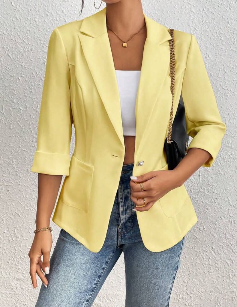 Casual & Commuter Solid Color Blazer, Spring/Summer Clothes