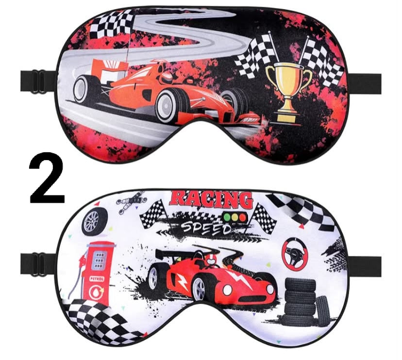 2 Pack Sleep Mask for Kids，Silk Eye Mask for Sleeping with Adjustable Strap Cute Blindfold Adult Children's Bedtime Eye Cover for Travel Nap