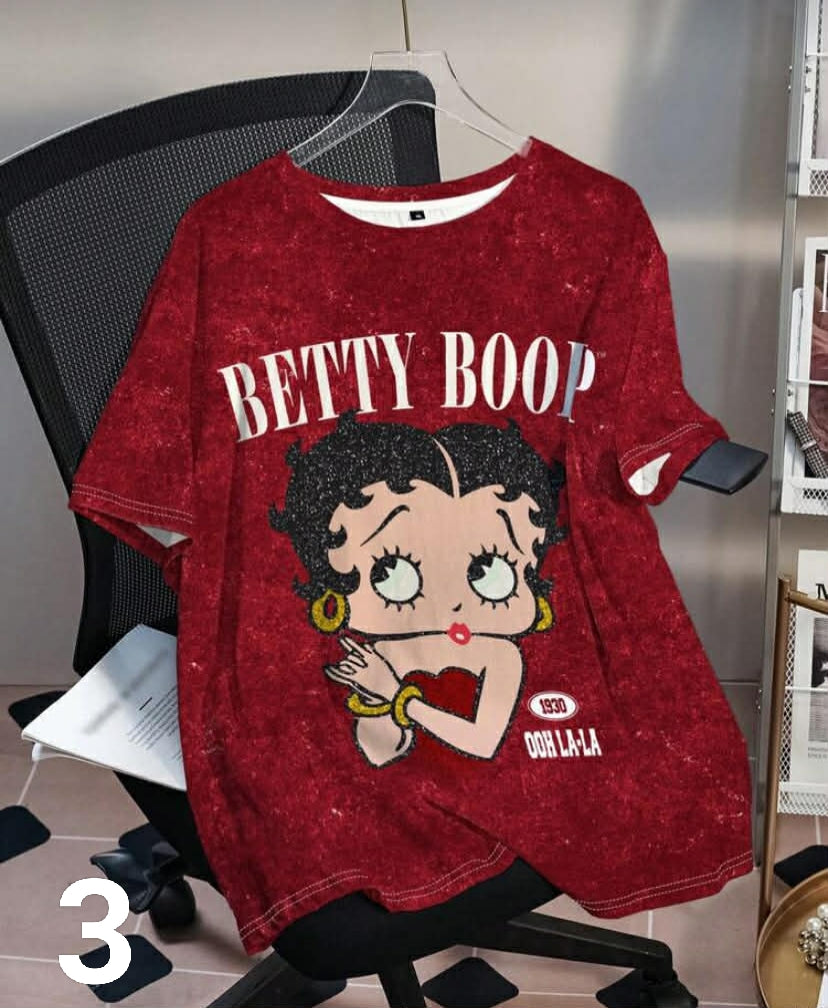 Cartoon Graphic Round Neck Short Sleeve T-Shirt, Summer