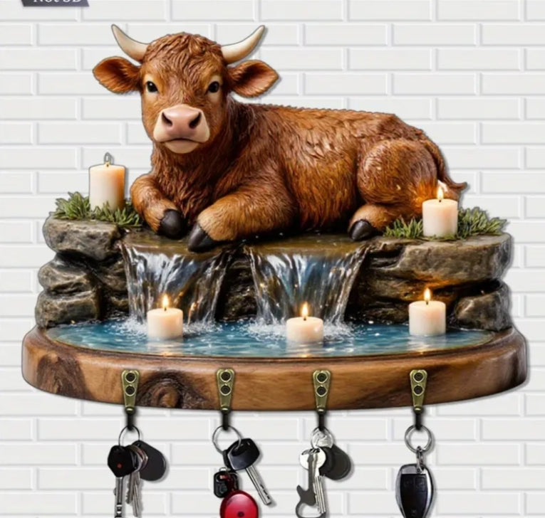 1 pc, Cute Cow Waterfall Candle Holder. (29.97cm x 22.86cm)