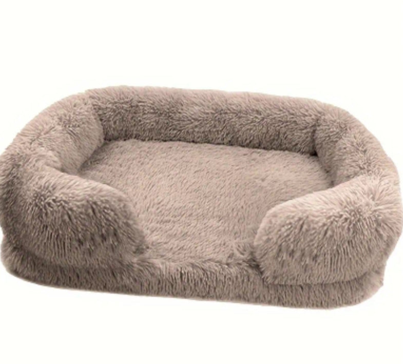Long Plush Detachable Washable Pet Dog Sofa and Large Dog Bed (XL)