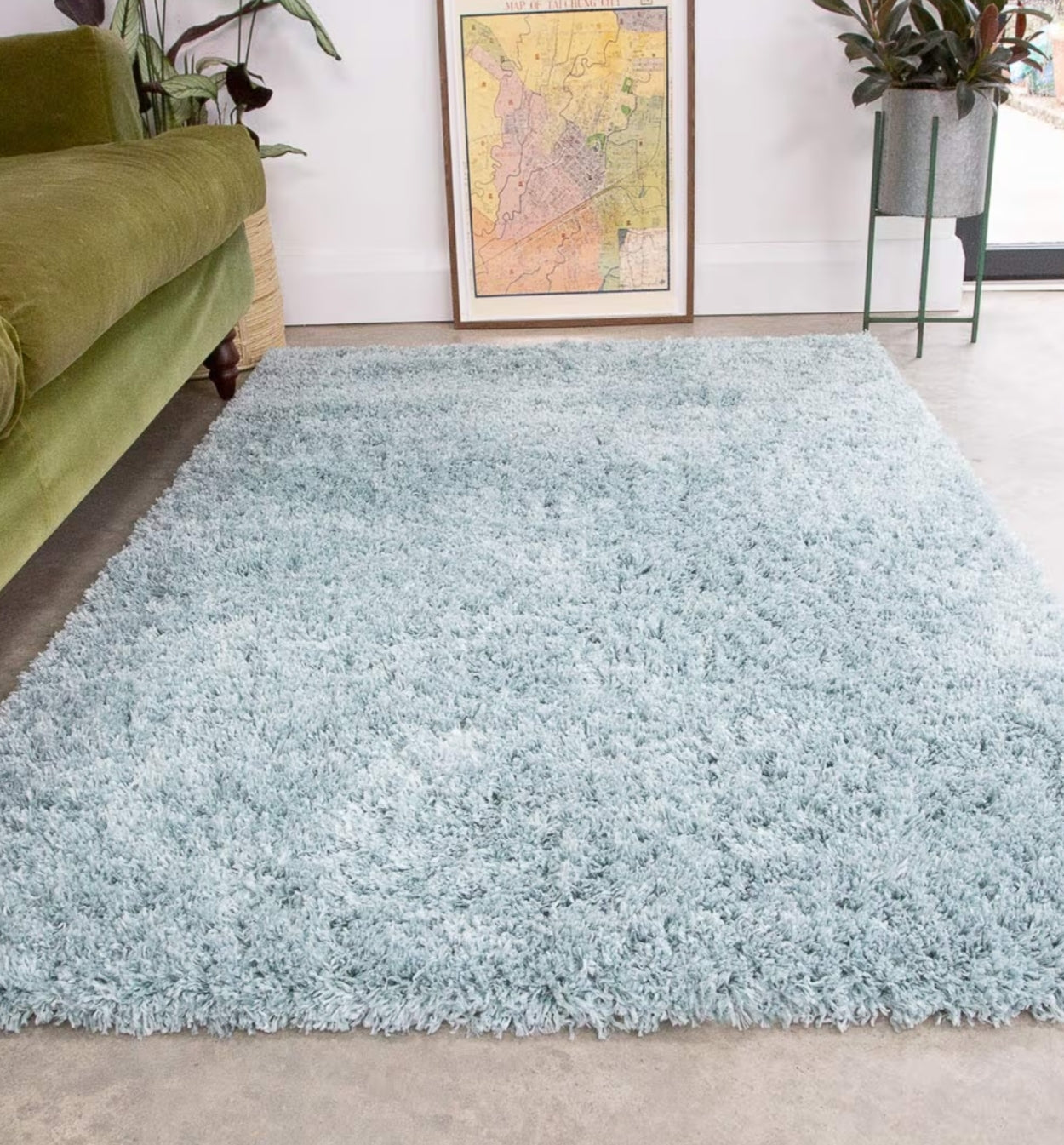 Duck Egg Thick Shaggy Rug