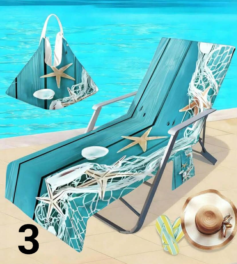 1 pc Tropical Plant, Palm Leaf Pattern Ultra-Soft Microfiber Beach Chair Cover,
