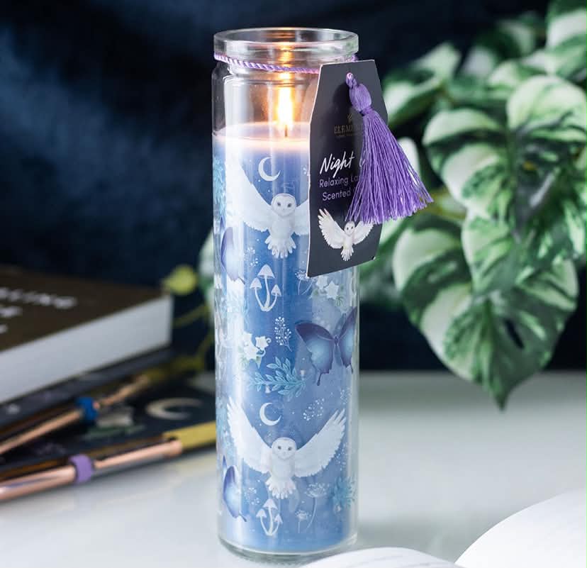 NIGHT OWL LAVENDER TUBE CANDLE x2