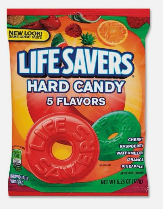 Original Five Flavors Hard Candy, Individually Wrapped, 6.25oz Bag, Sold as 1 Each
