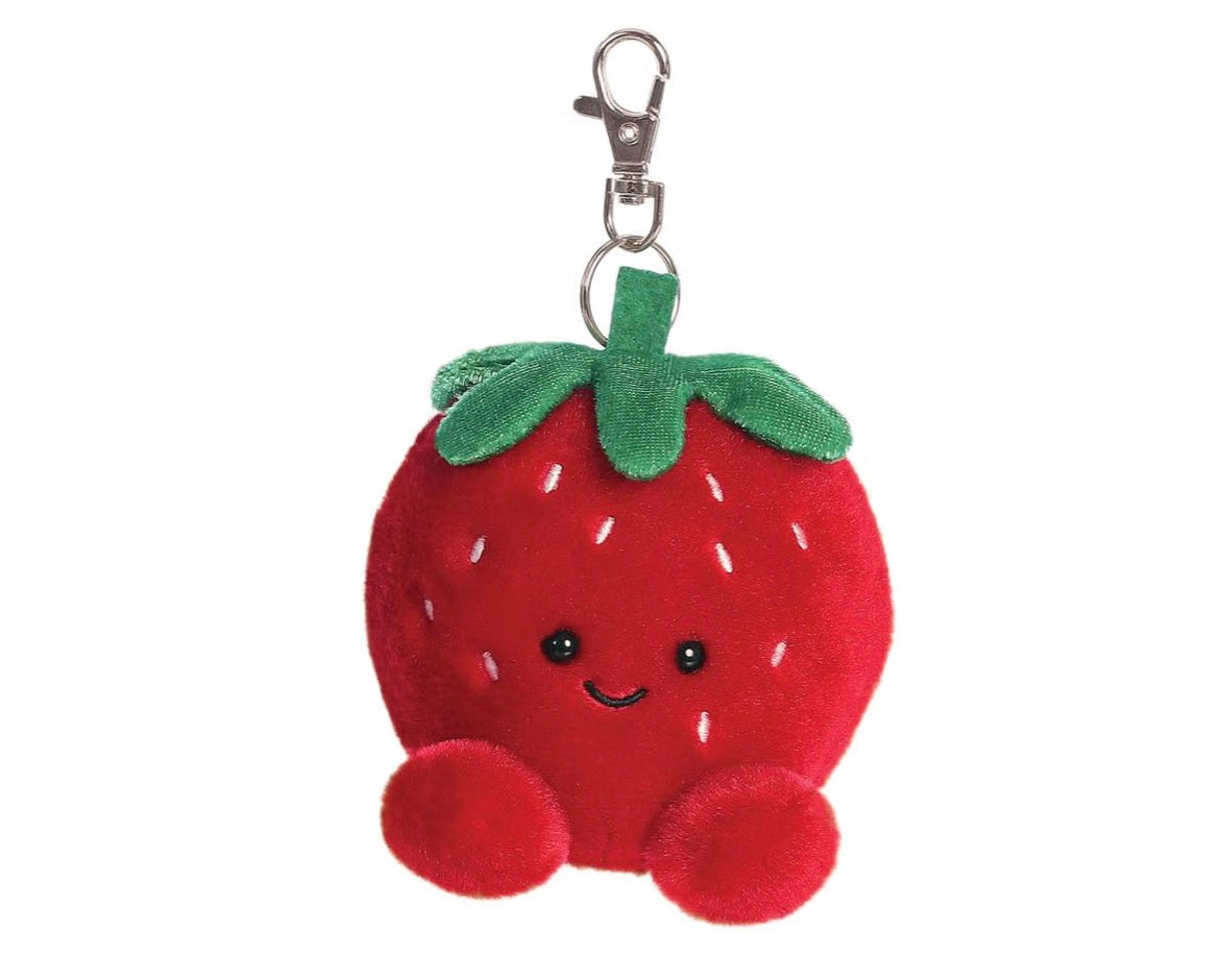 Palm Pals Juicy Strawberry Clip-On, 10cm, Soft Toy, Red