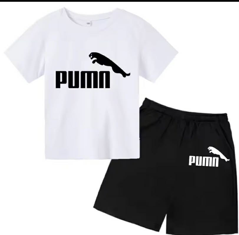 Kids Summer Casual Letter Print 2-Piece Set
