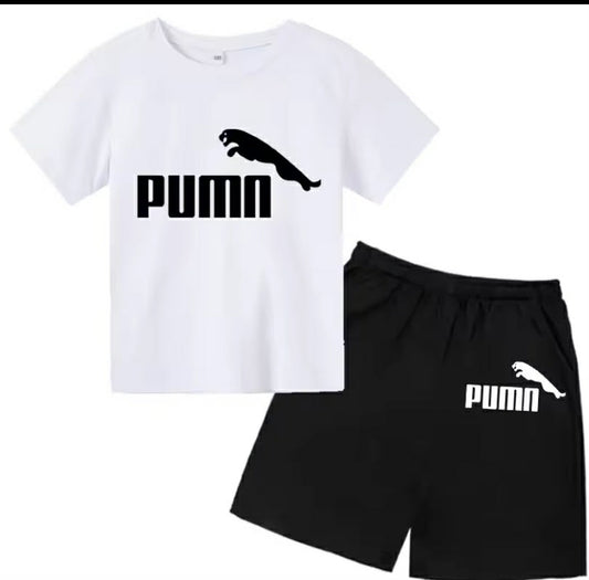 Kids Summer Casual Letter Print 2-Piece Set