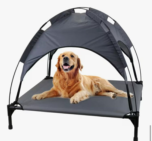 Large Raised Dog Bed Puppy Pet Cot Elevated Tent Roof Canopy Sun Shade Cover