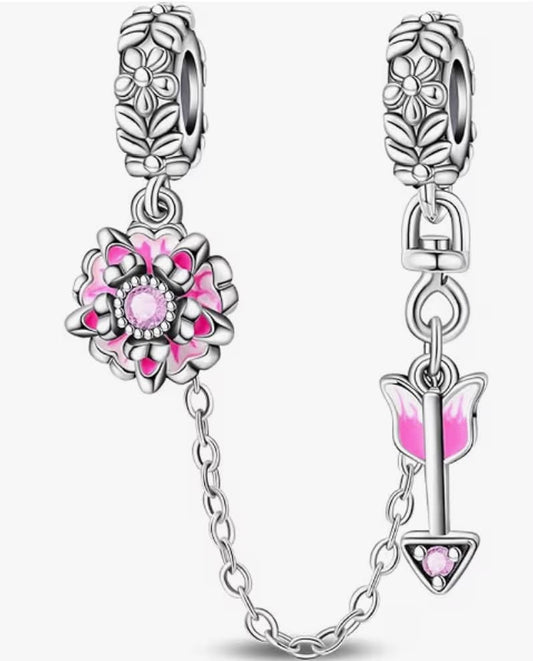 Sterling Silver Safety Chain Charms Bracelets Cute Jewellery Gifts Women
