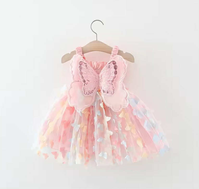 Baby Girl Dress Halter Butterfly Back