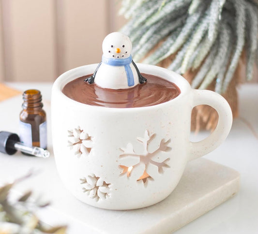 SNOWMAN HOT CHOCOLATE OIL BURNER AND WAX WARMER