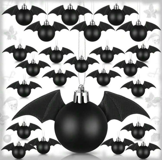12pcs Halloween Bat Ball Decorations, Suitable For Halloween Party,