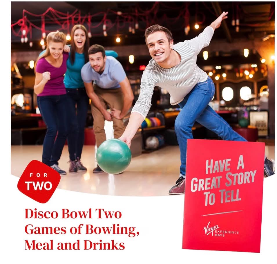 Disco Bowl Two Games of Bowling with Meal and Drinks for Two