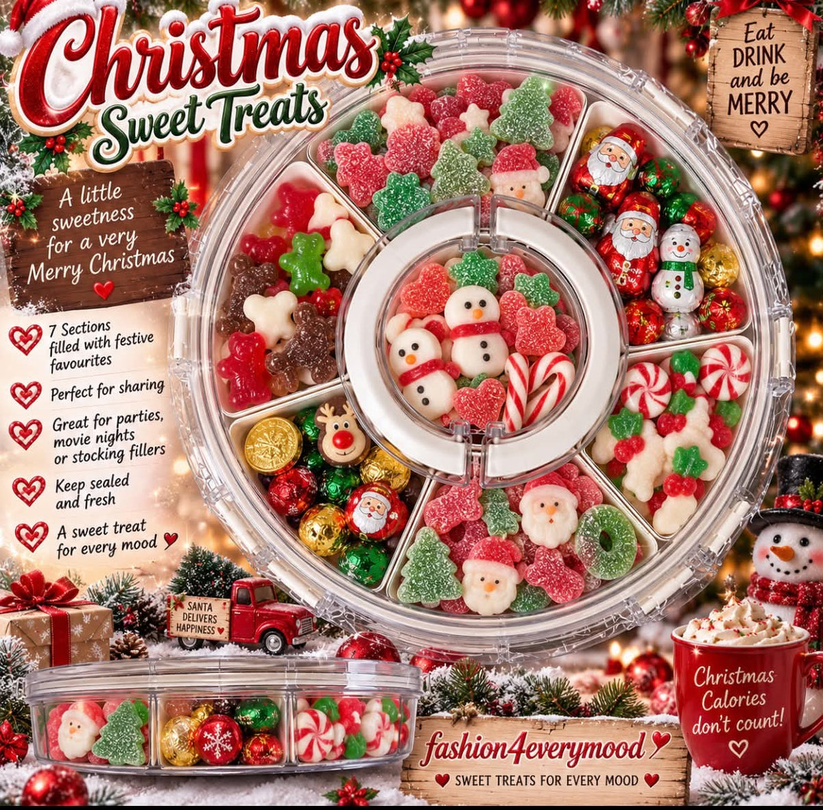 Christmas sweets box with sweets