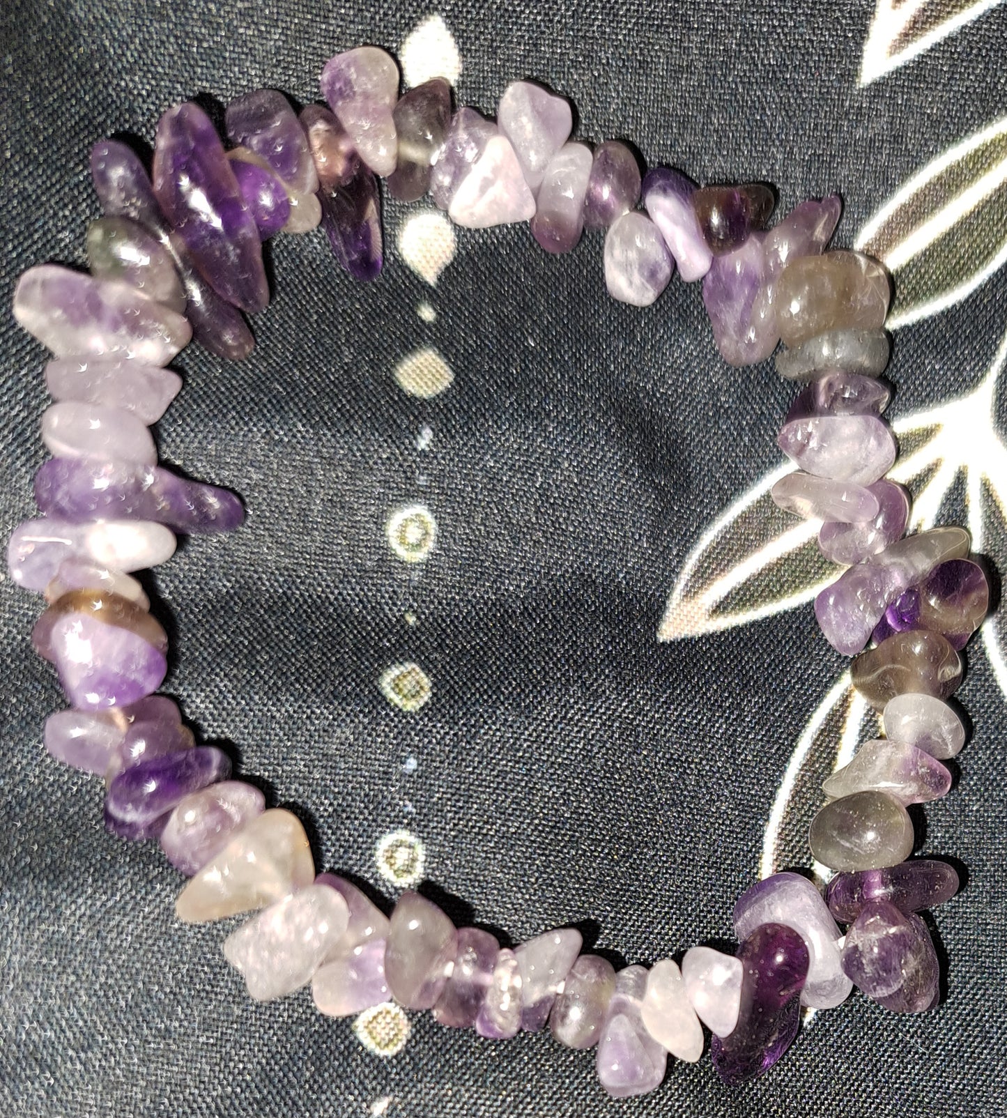 Real crystal amethyst chip bracelet