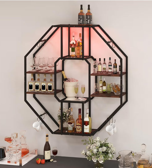 Bar Shelf Wall, Floating Shelves with LED