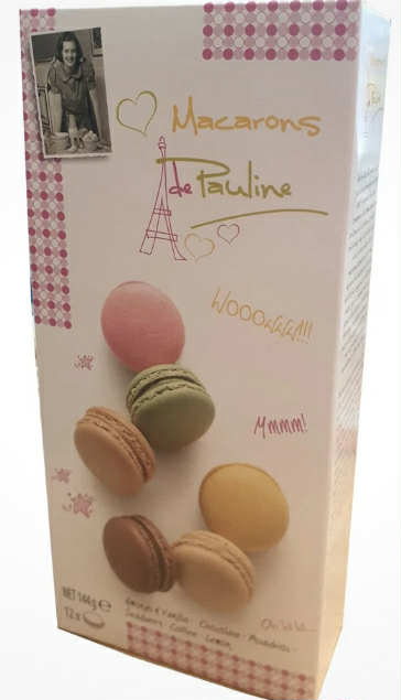 Mixed Flavours Macarons de Pauline Gift Box d'Haubry (Pack of 12)
