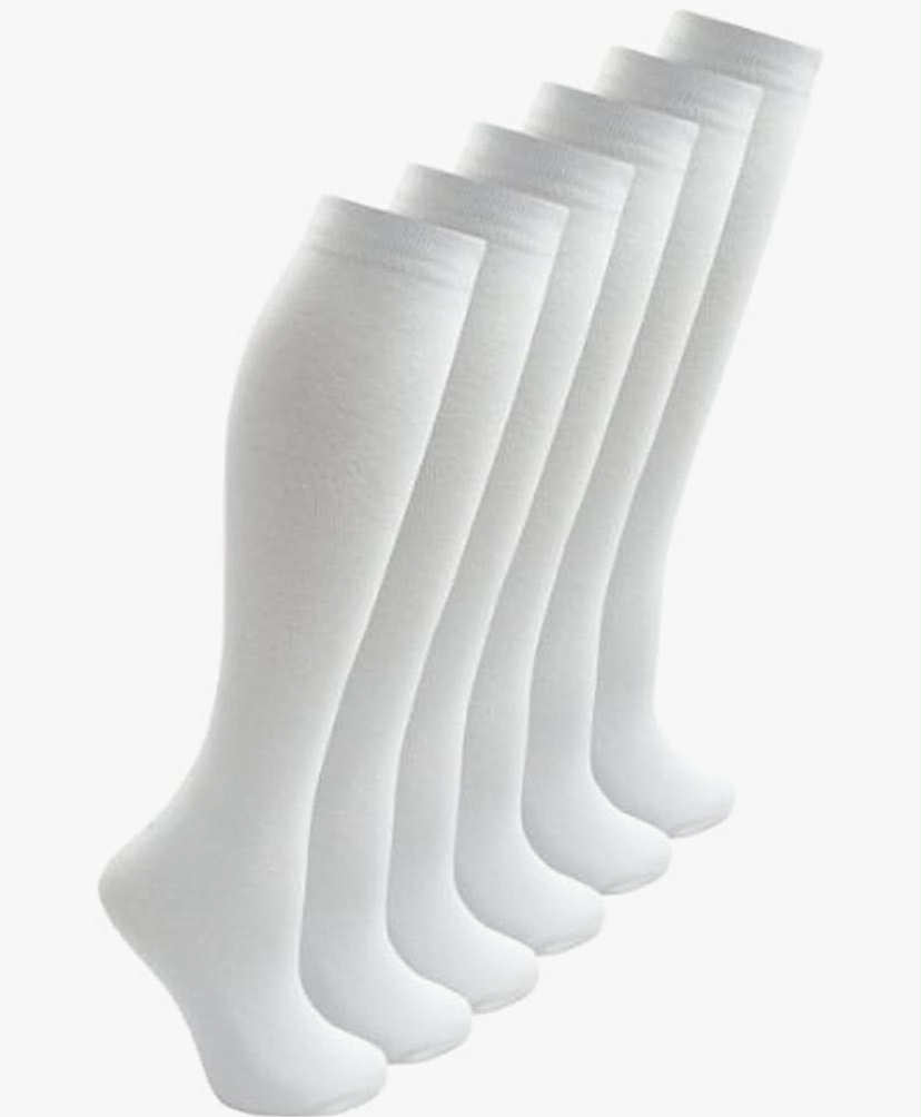 6 Pairs Girls Kids Knee High School Socks Cotton Socks,