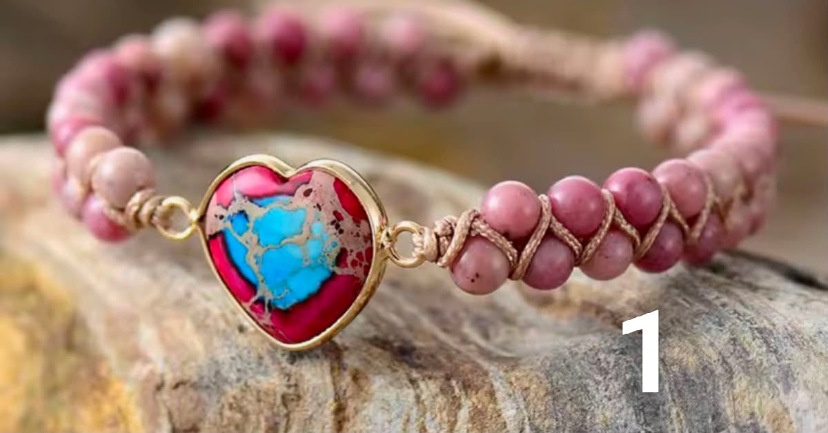 Adjustable Heart-Shaped Chakra Imperial Stone Yoga Meditation Bracelet