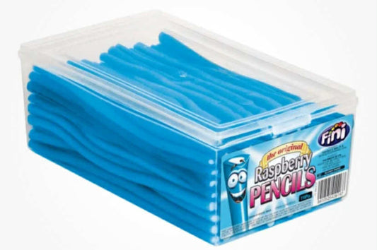 Fini Raspberry Pencils - 100 Count Tub - Blue Raspberry Fondant Sweets