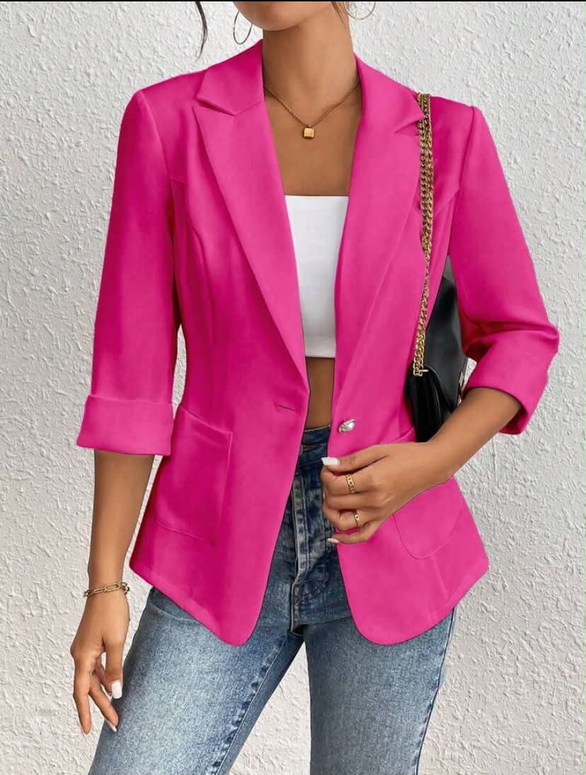 Casual & Commuter Solid Color Blazer, Spring/Summer Clothes