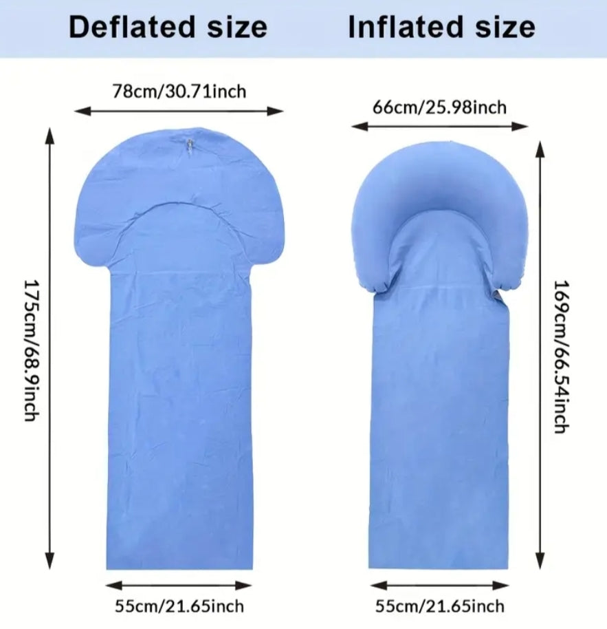 1 pc Beach Mat with Inflatable Headrest,