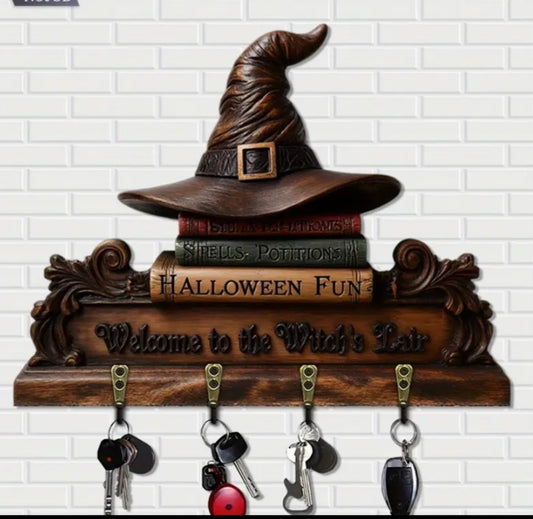 1 pc, Witch Halloween Ornaments, Wooden Multifunctional Home Key  (29.97cm X 22.86cm).
