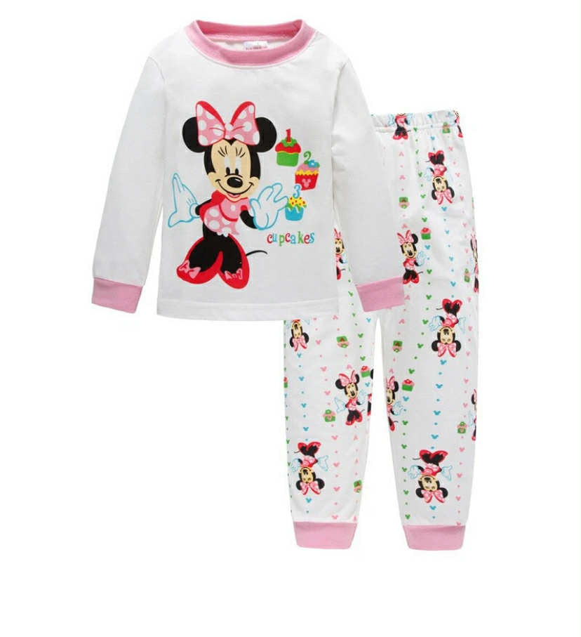 Kids Boy Girls Micky Minie Mouse Pyjamas Sleepwear Long Sleeve Nightwear Pjs Set