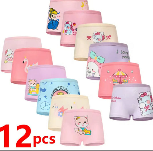 12 Pcs Children Girls Panties Sets