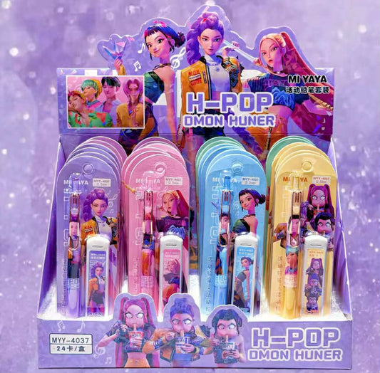 Pen and rubber set 4 random