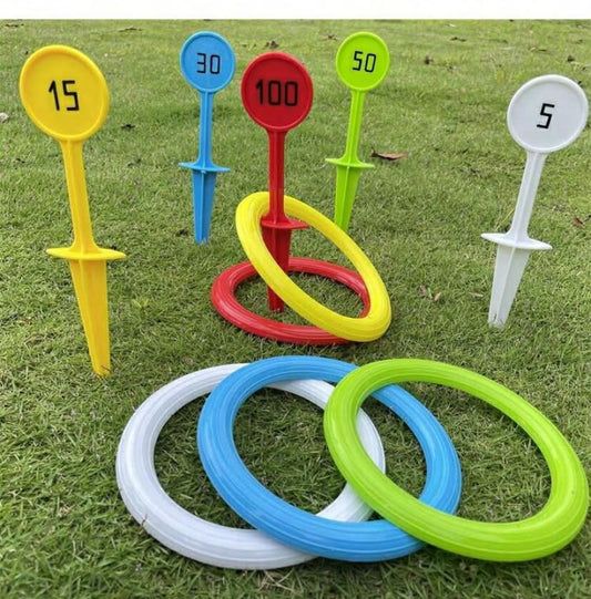 1 Set Of Outdoor Beach Sports Toys, Grass Game Equipment, Numbered Ring Throwing Game, Interactive Fun