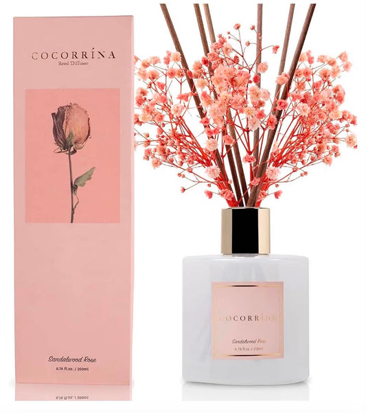 Reed Diffuser Sets- 200ml Sandalwood Rose Scented Diffuser with Sticks