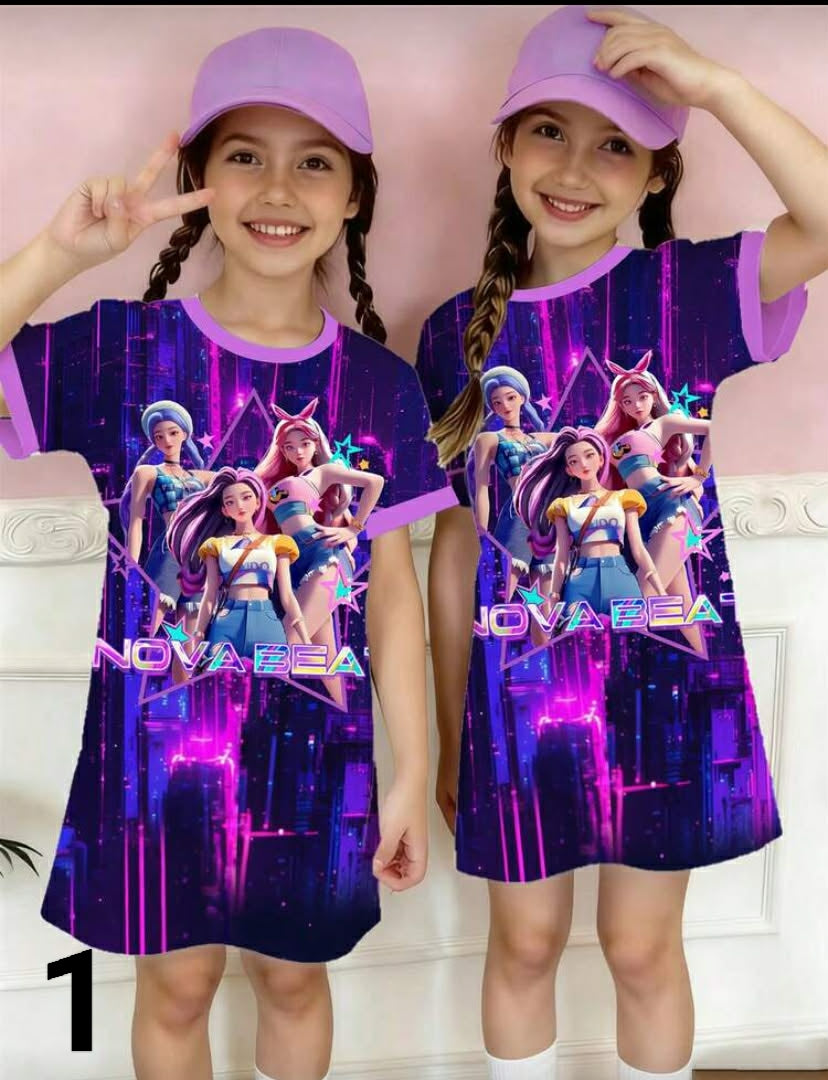 1 pc Tween Girl's Casual Fashion Custom Creative Fresh Minimalist K-POP Stylish Virtual Girl Group Cartoon Character