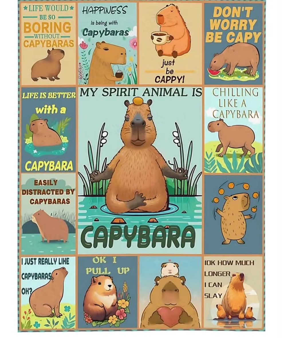 Capybara Blankets Soft,  Throw Blanket,