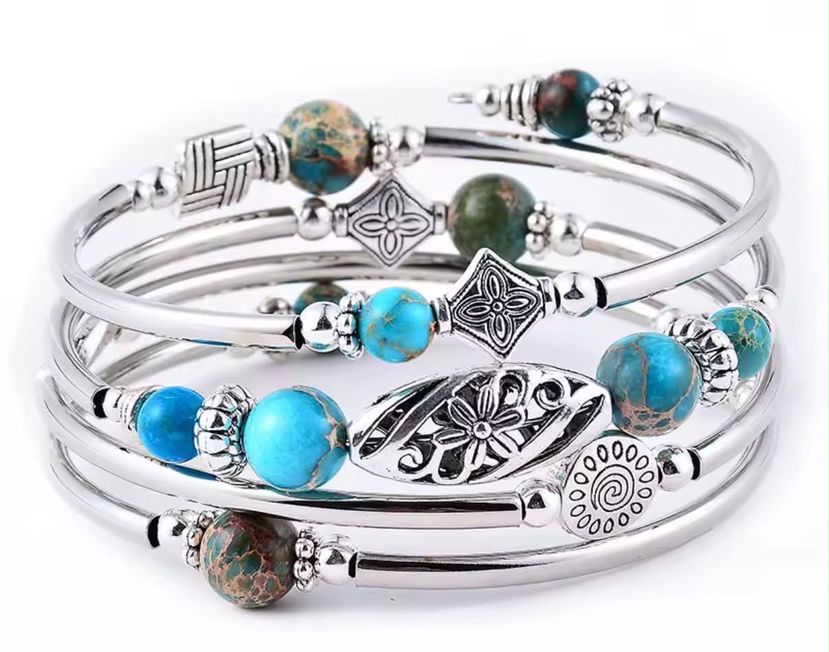 Layered Wrap Bangle  Bracelet