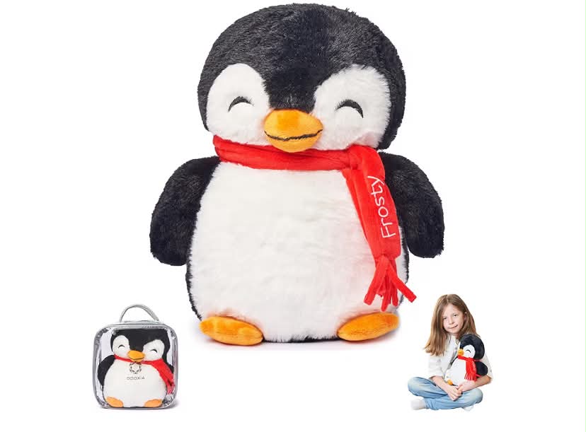 Weighted Stuffed Animals 1.4 Kg for Anxiety  Relief Anxiety Penguin Stuffed Weighted Plush for Kids & Adults Weighted Anxiety Teddy Carrying Bag Included Machine Washable Weighted Plushies