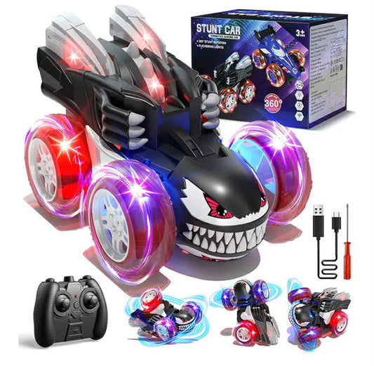 Remote Control Cars for Kids, 2.4Ghz Fast RC Stunt Bat Truck with Cool Lights