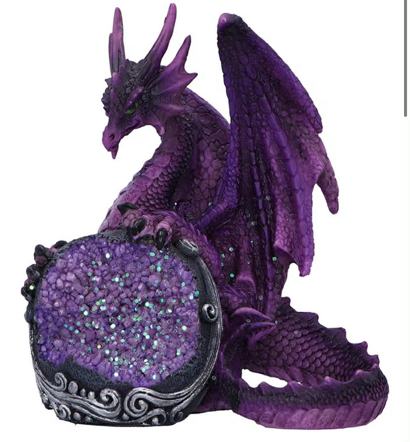 Nemesis Now Guardian of The Geode Figurine, Resin, Purple, 11.5cm