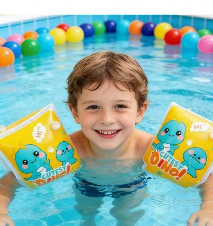 1 Pair Cute Cartoon Children's Arm Bands, Arm Sleeves, Thick Buoyancy Arm Rings, Swimming Equipment