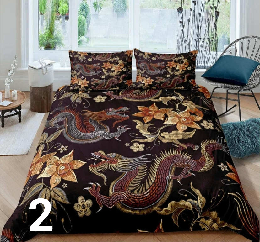 3D Bedding Set Chinese Dragon Print Duvet Cover Set Bedclothes King