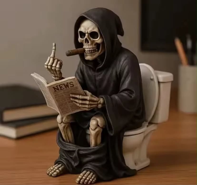 New Middle Finger Toilet Death God Statue