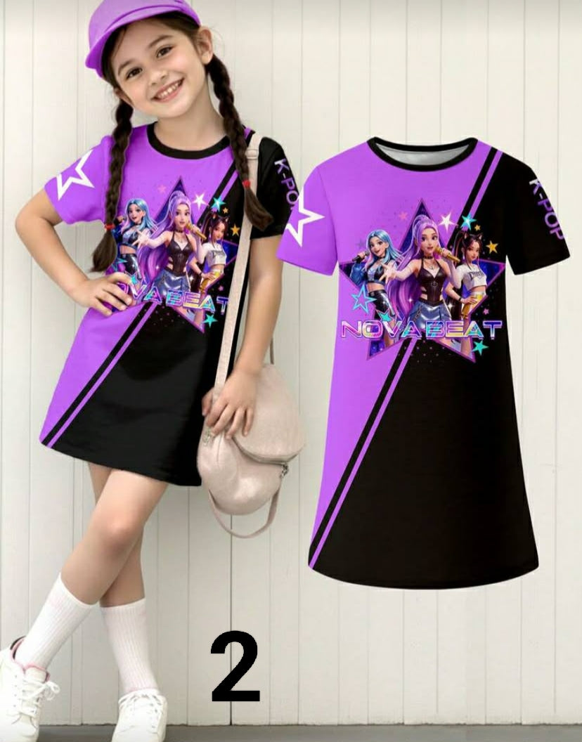1 pc Tween Girl's Casual Fashion Custom Creative Fresh Minimalist K-POP Stylish Virtual Girl Group Cartoon Character