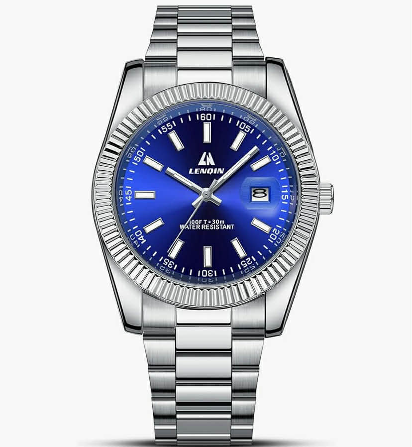 Mens Watches Stainless Steel Watches Men Analog Quartz Watch 30M Waterproof Mens Wristwatches